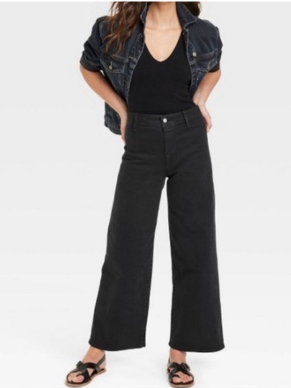 Universal Thread Black High-Rise Sailor Wide Leg Jeans
